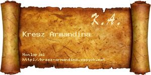 Kresz Armandina névjegykártya